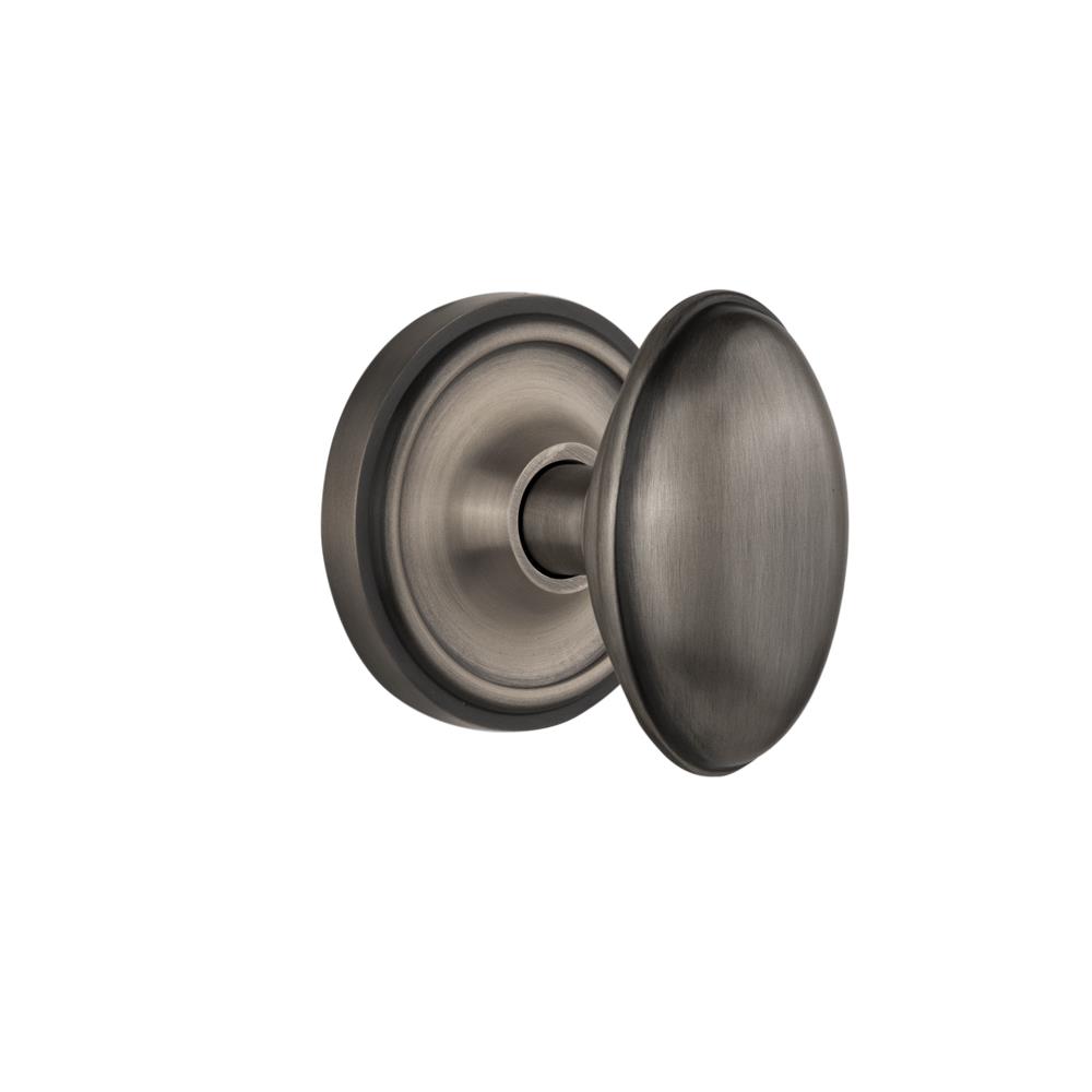 Nostalgic Warehouse CLAHOM Privacy Knob Classic Rosette with Homestead Knob in Antique Pewter